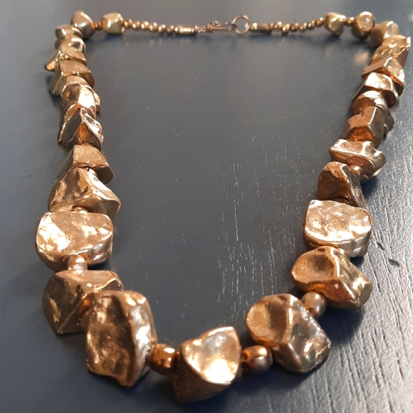 VINTAGE NECKLACE 'GOLD NUGGETS' - Picture 2 of 6